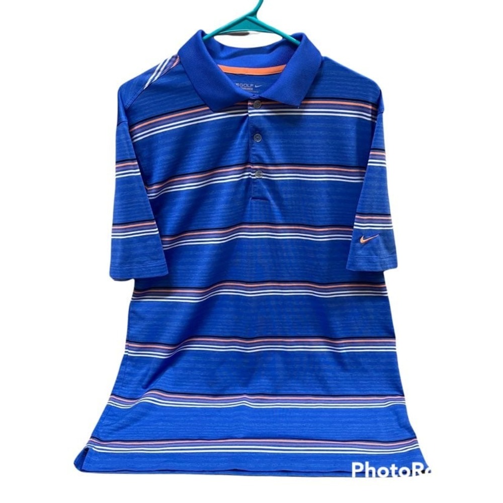 Nike Golf striped polo size medium blue‎ stripe